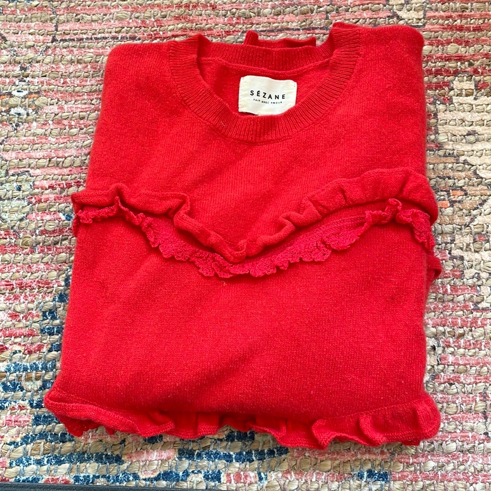 Sézane red sweater